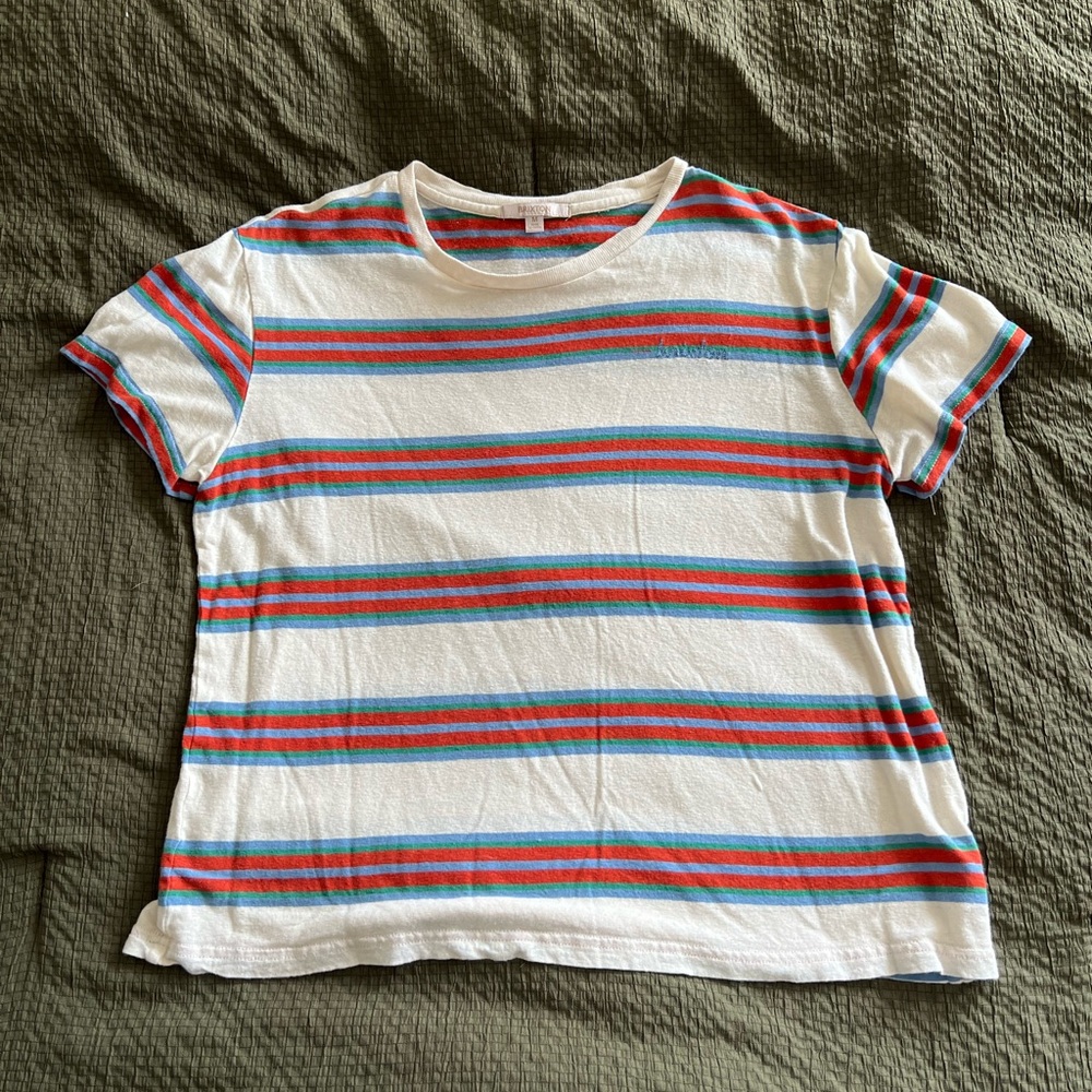 Brixton Striped T Shirt - Size Medium